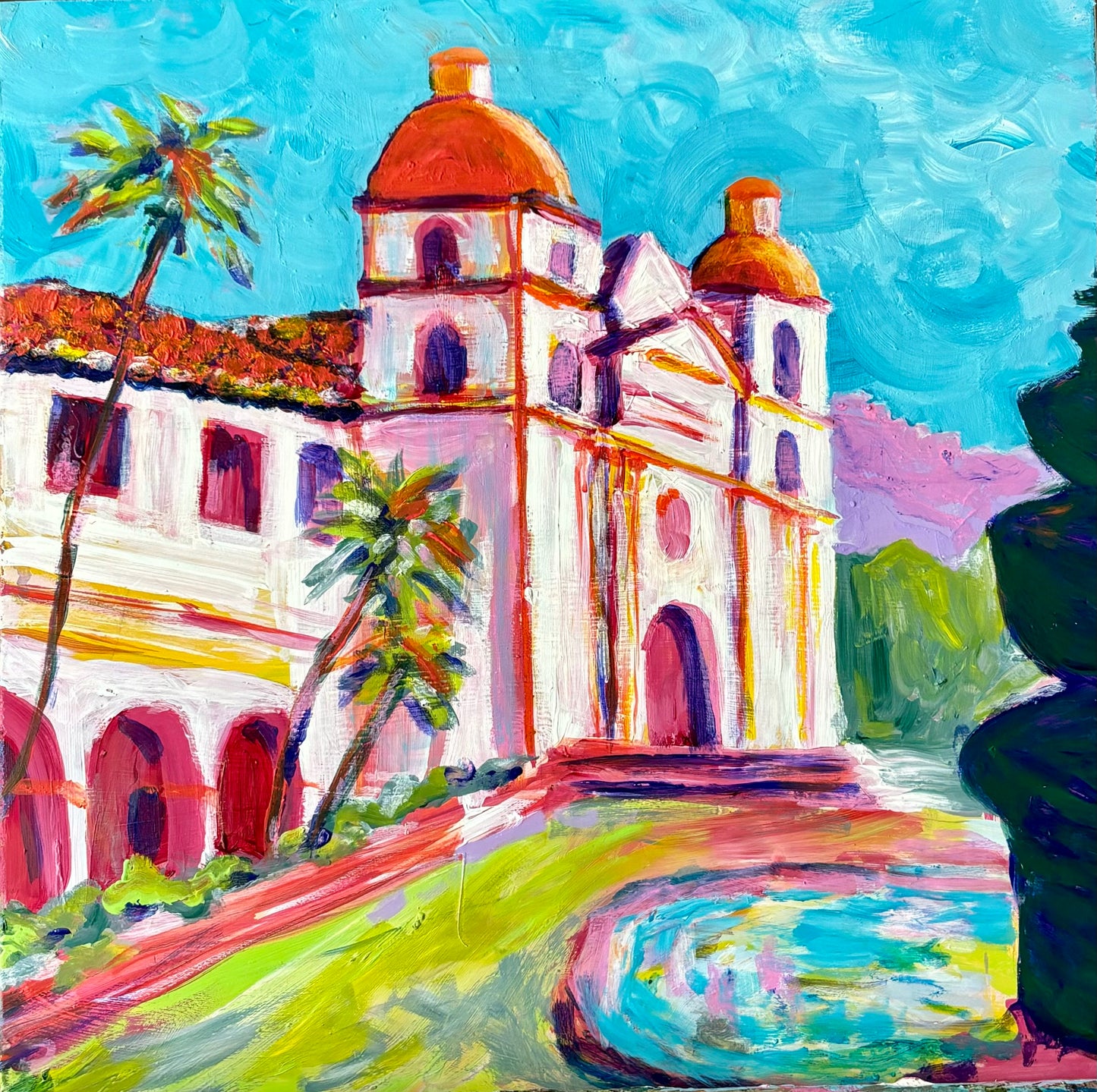 Mission Santa Barbara at Pink Light (SOLD)