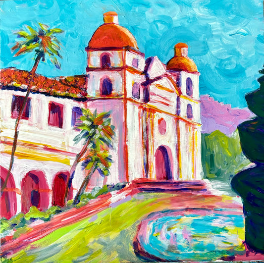 Mission Santa Barbara at Pink Light (SOLD)