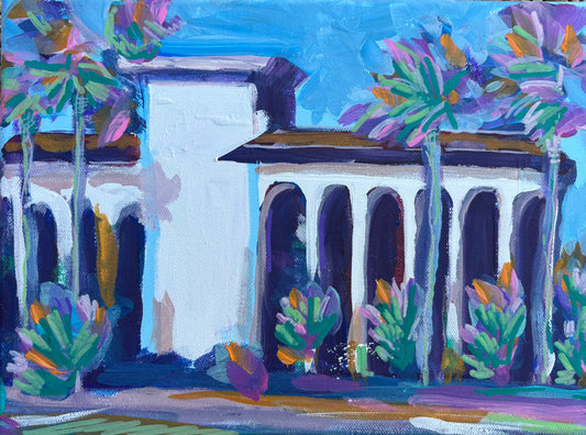 Anacapa Street side of the Santa Barbara library