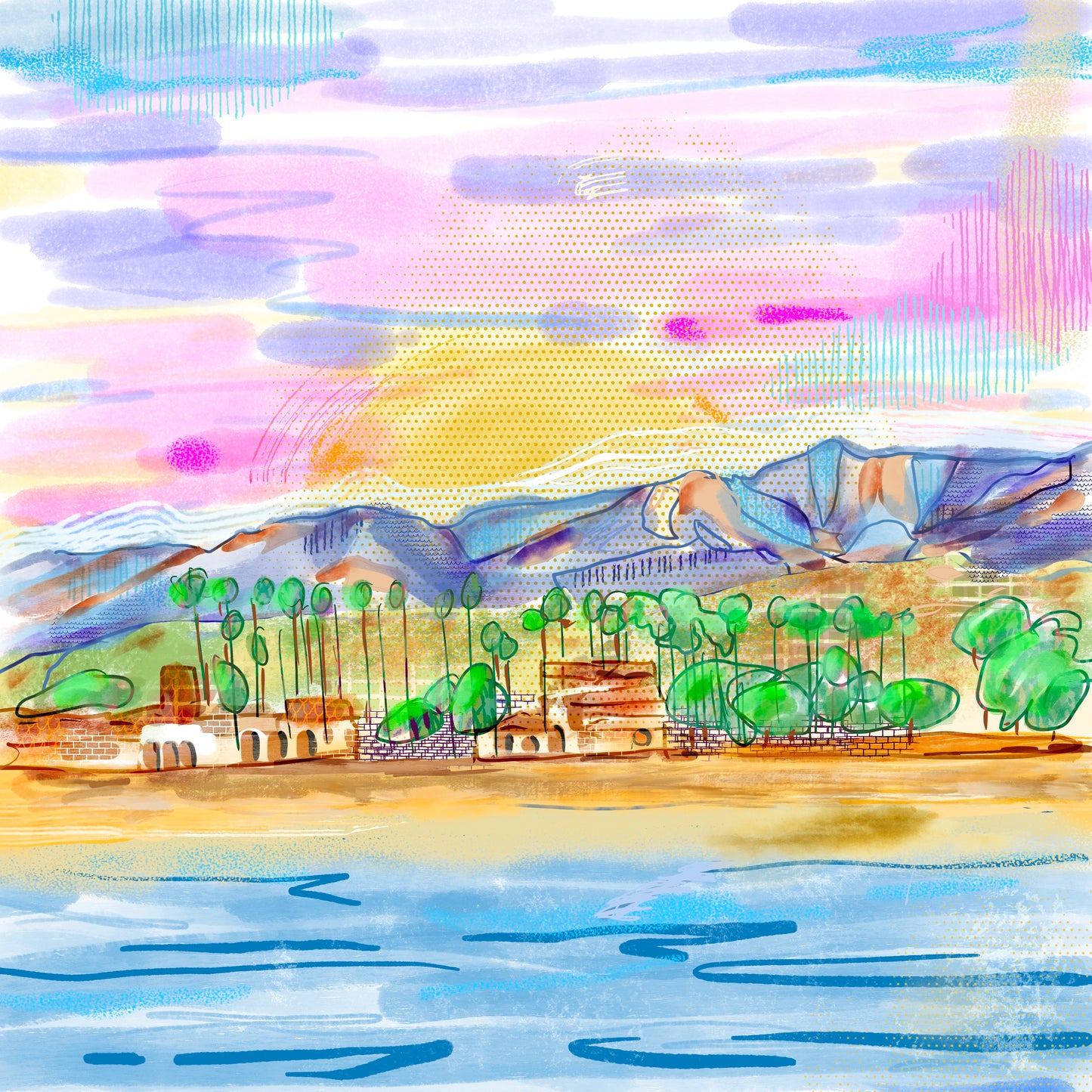 Santa Barbara Waterfront - Signed Print