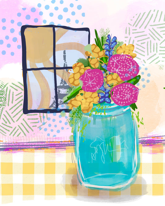 Flowers in Paris - Signed Print