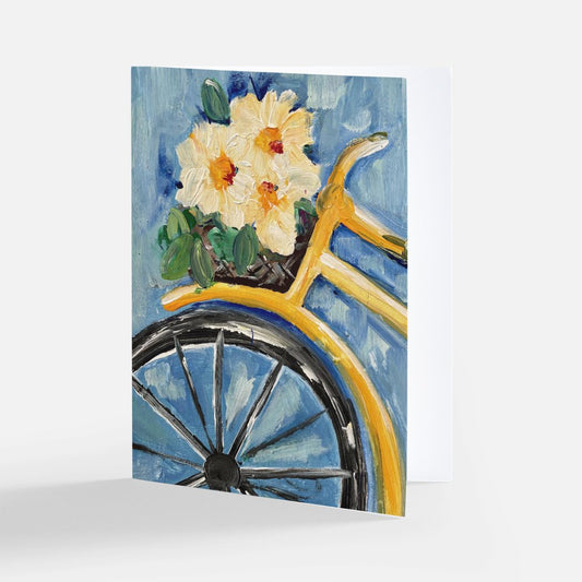 Card - Beach Cruiser Flower Basket