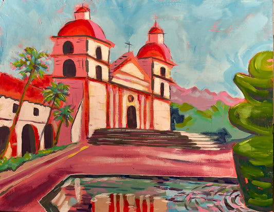 Santa Barbara Mission at Dusk